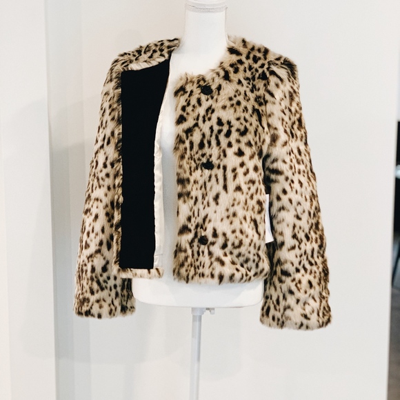 J. Crew Leopard Print Faux Fur Jacket - Picture 3 of 7